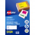 Avery Laser Labels L7163fy 99.1 X 38.1mm Hi Vis Fluoro Yellow 14/sheet Pk/25