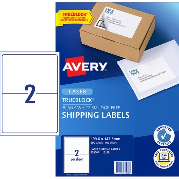 Avery Laser Labels L7168 199.6 X 143.5mm 2 Per Sheet Pk/200 Labels