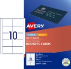 Avery Laser Inkjet L7414 150gsm White Business Cards 90x52mm Pk/200