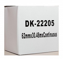 Brother Dk22205 Continuous Black On White Tape 62mm X 30m Compatible