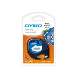 Dymo Letratag Plastic 12mm X 4m White Labelling Tape Each