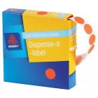Avery Dispenser Box 24mm Fluoro Orange Dots Pk/350