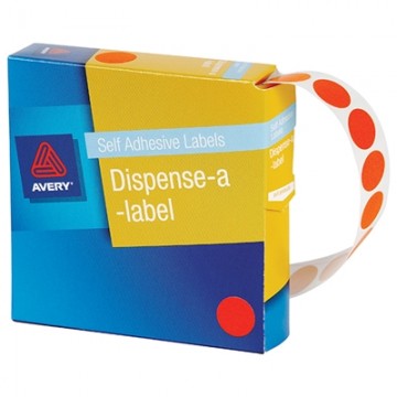 Avery Dispenser Box 24mm Orange Dots Pk/500