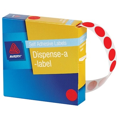 Avery Dispenser Box 24mm Red Dots Pk/500