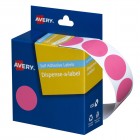 Avery Dispenser Box Labels 24mm Round Dot Stickers 937249 Pink Pk/500