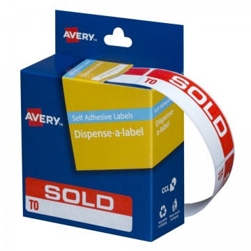 Avery Dispenser Box Labels Sold To 19mm X 64mm Bx/125