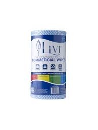 Livi 6004 Heavy Duty Commercial Wipes 300x500 70gsm Blue 90 Sheets/roll