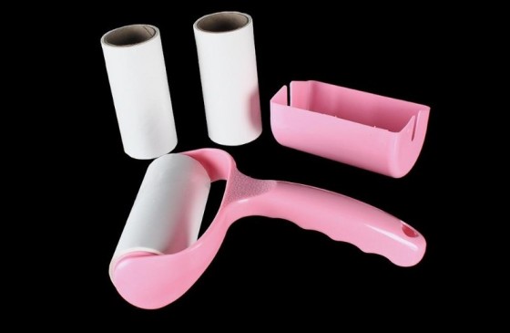 Lint Remover Pink Handle With 3 Roller Sheet Rolls + Cover