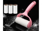 Lint Remover Pink Handle With 3 Roller Sheet Rolls + Cover