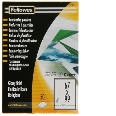 Business Card 125 Micron Gloss Laminating Pouches 67 X 99 Pk/50