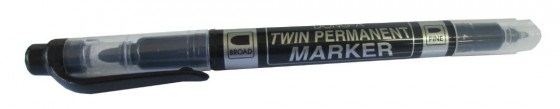 Dong-a Non-dry Twin Broad / Fine Permanent Marker Black