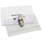 Name Badge Holder With Pin & Clip & Blank Card 86 X 56mm Bx/50
