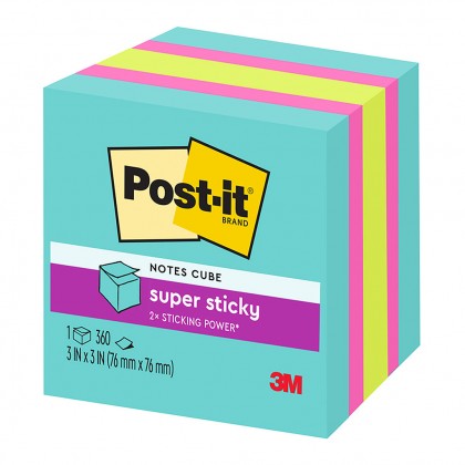 Post-it Notes Memo Cube 2027-ssafg 76x76mm Super-sticky 360sheets