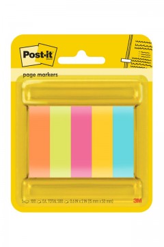 Post-it Page Markers 670-5asst 15 X 50mm Assorted Colours 100 Sheets/pad Pk/