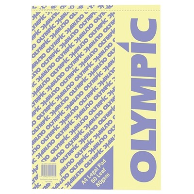 Olympic Pad A4 Legal Yellow Paper 50lf 80gsm