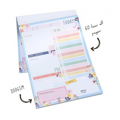 Planner Daily Floral A5 Portrait 148mm X 210mm 60 Sheet Pad