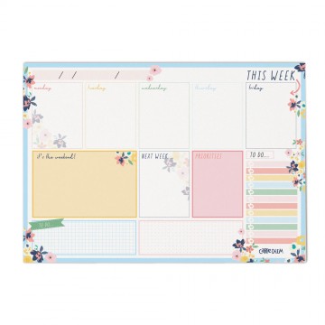 Planner Weekly Floral A4 Landscape 210mm X 295mm 60 Sheet Pad