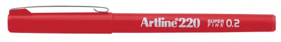 Artline 220 Fineliner Pen Super Fine 0.2mm Red