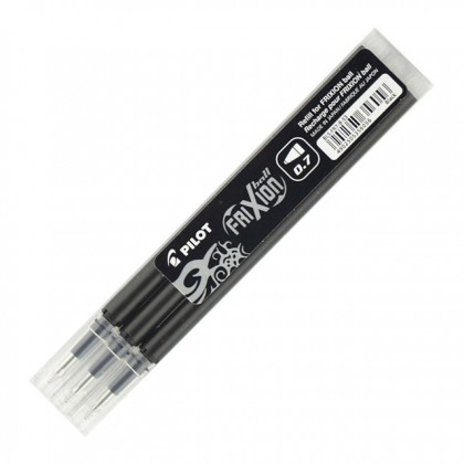Pilot Frixion Erasable Refill 0.7mm Fine Black Pk/3