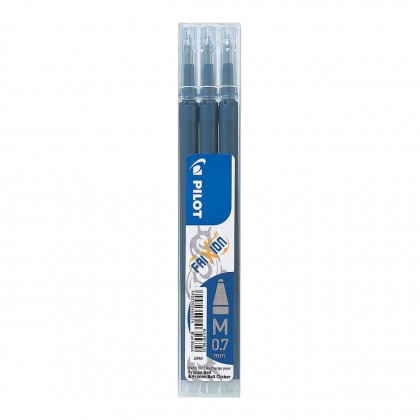 Pilot Frixion Erasable Refill 0.7mm Fine Blue Black Pk/3
