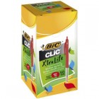 Bic Clic Medium 1.0mm Red Ballpoint Pens Red Barrels Box/50