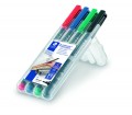 Staedtler Lumocolor Ohp Pen Permanent Fine 0.6mm Assorted Colours Set/4