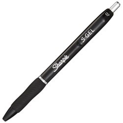 Sharpie S-gel Ink Pen 0.7mm Retractable Black 2/pk