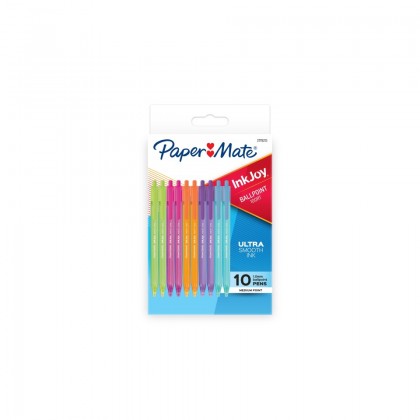 Papermate Inkjoy 1.0mm Medium Ballpoint Pen Assorted Colours Pk/10