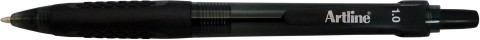 Artline Ikonic Grip Ballpoint Pen Retractable Medium 1.0mm Black Each