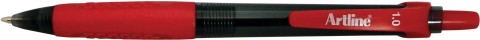 Artline Ikonic Grip Ballpoint Pen Retractable Medium 1.0mm Red Each