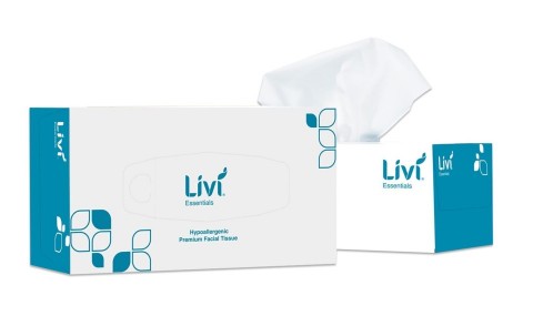 Livi Essentials Premium Facial Tissues 2 Ply White Box/200