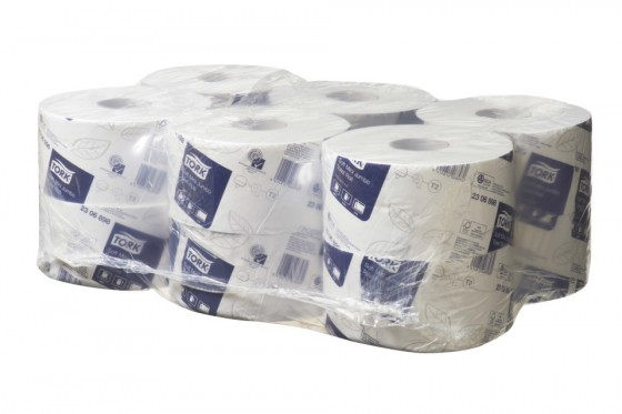 Tork T2 Toilet Roll 2ply 2306898 Soft Mini Jumbo Advanced 200m White Ctn/12