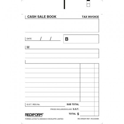 Rediform Cash Sale Book Duplicate Carbonless 50leaf