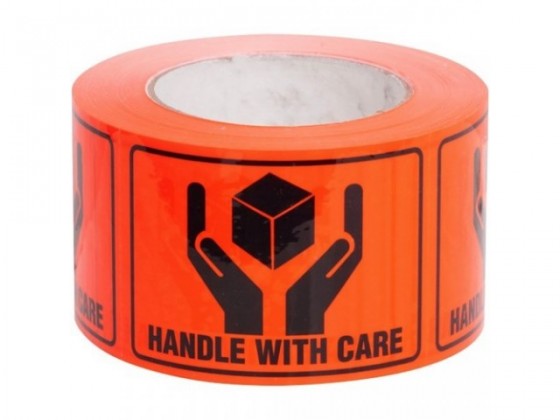 Ripstik Plastic Shipping Labels Handle With Care" 100 X 72mm 660/roll"