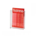 Brochure Holder A5 Wall Mounted Single Tier Clear