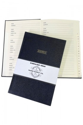 Telephone Address Book A5 Black Leather