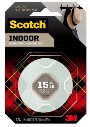 3m Scotch Indoor Double-sided Mounting Tape 114s 25.4mm X 1.27m Roll