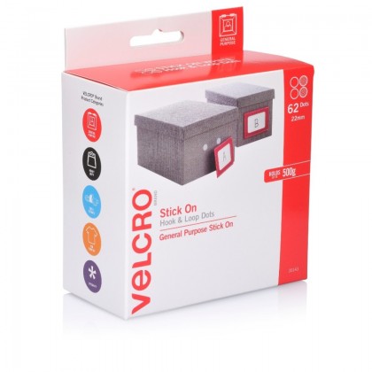 Velcro Brand Hook And Loop Dots 22mm White Pk/62