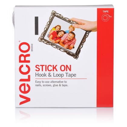 Velcro Hook & Loop Tape 20mm X 5m White In Dispenser