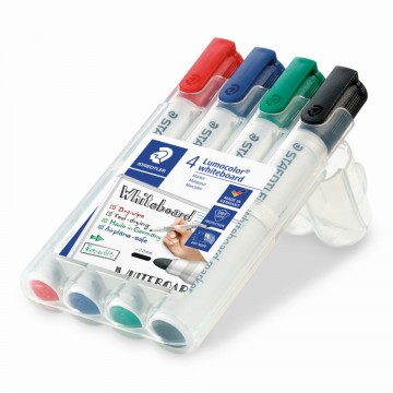 Staedtler 351 Lumocolor Whiteboard Marker Bullet Tip 2.0 Asstd Pk/4