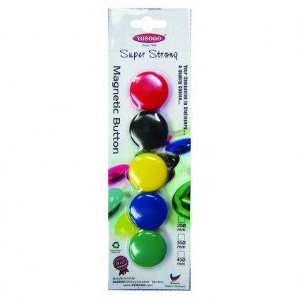 Whiteboard Magnetic Button 20mm Assorted Colours Pk/10