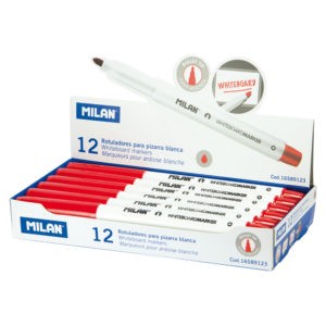 Whiteboard Marker Milan Fine Bullet Tip 3.7mm Red