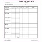 Collins Wage Time Sheet No.11 187 X 220mm 100 Leaf