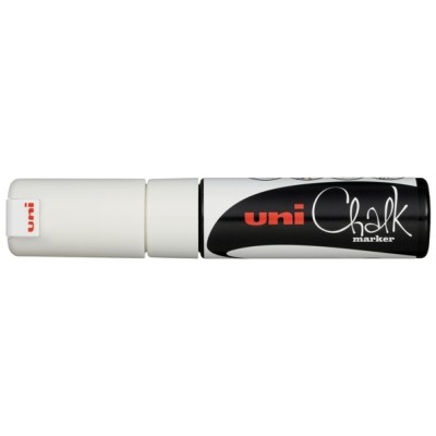 Uni Marker Chalk Chisel Tip 8.0mm White