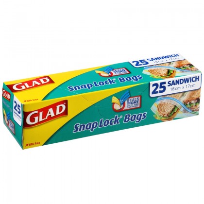 Bags Glad Snaplock Storage Sandwich 180 X 170mm Pk/25